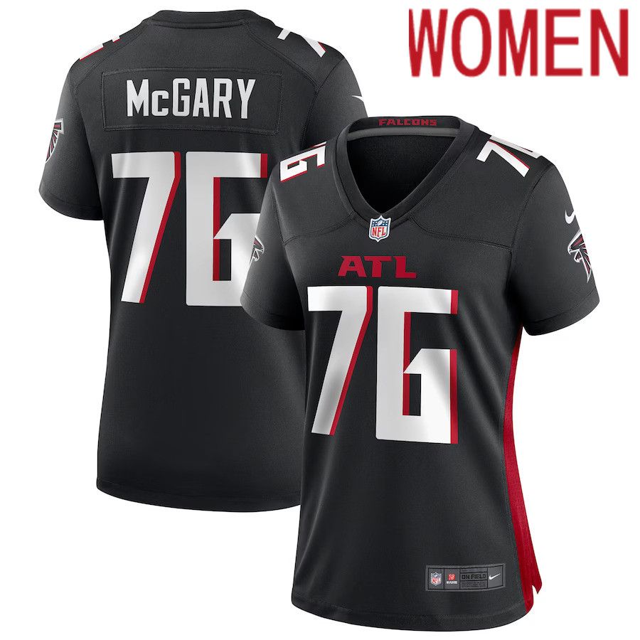 Women Atlanta Falcons 76 Kaleb McGary Nike Black Game NFL Jersey